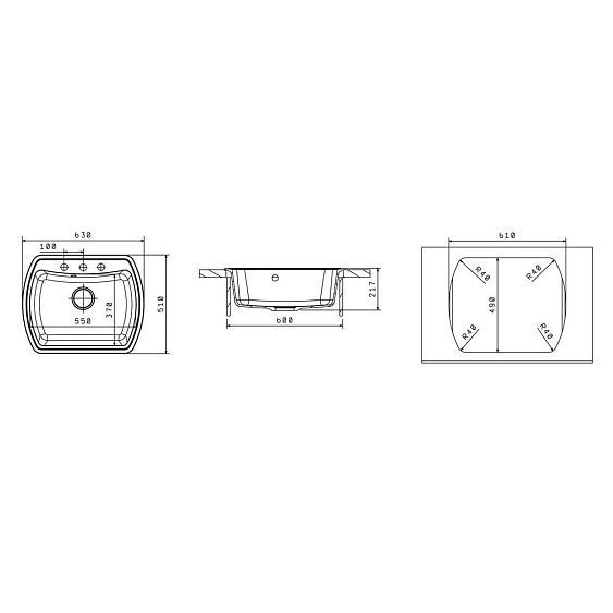 Кухонная мойка FLORENTINA нире 630 серый шелк (20.215.D0630.307)