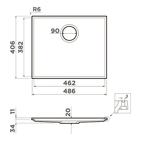 Кухонная мойка OMOIKIRI KITEN 48 INT GB (4993019)