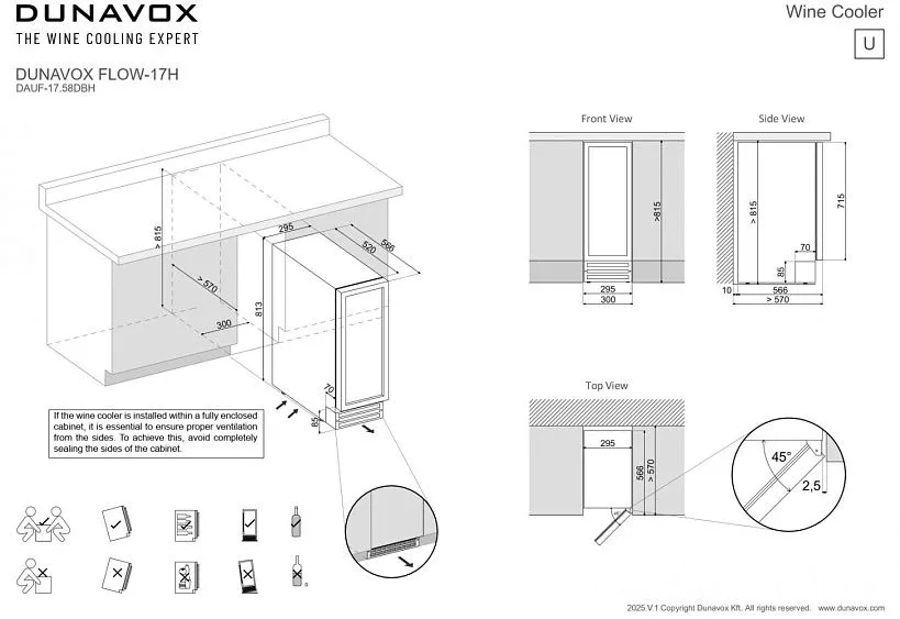 Винный шкаф DUNAVOX DAUF-17.58DBH