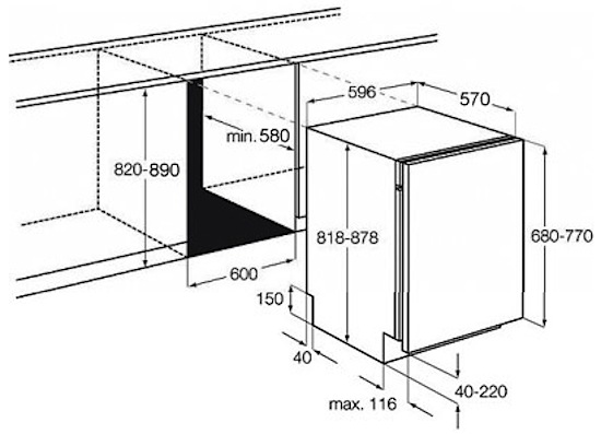 Посудомоечная машина встраиваемая полноразмерная AEG f 88030 vip