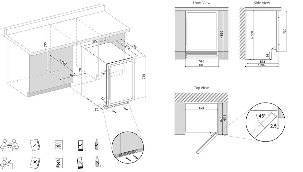 Винный шкаф DUNAVOX DAUF-46.145DMB