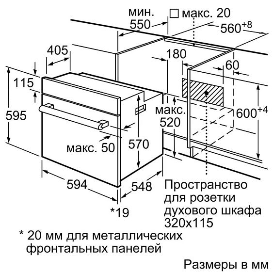 Длина сетевого кабеля духового шкафа