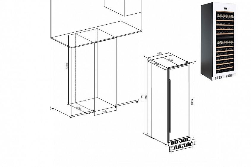 Винный шкаф TEMPTECH E1000DRW