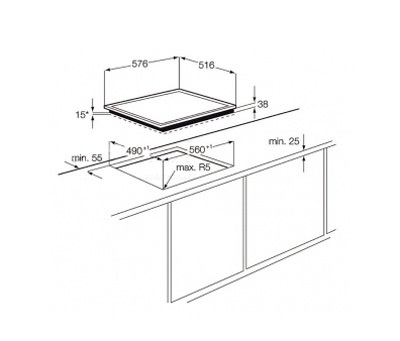 Варочная поверхность ELECTROLUX EHF16240XK
