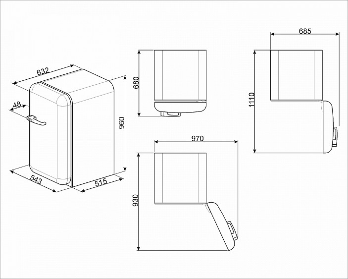 Холодильник SMEG FAB10RRD2
