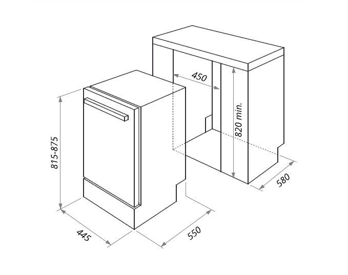 Встраиваемая посудомоечная машина HOMSair DW47M