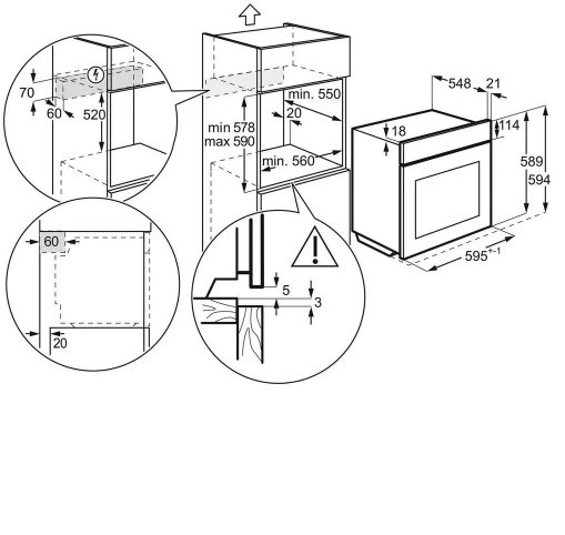 Духовой шкаф ELECTROLUX EOF3H71X