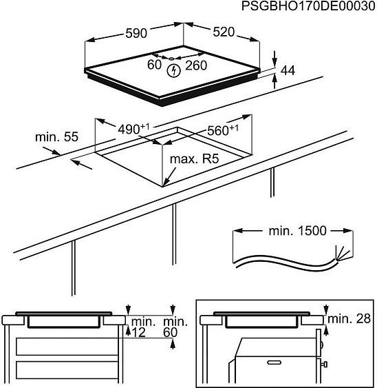 Варочная поверхность ELECTROLUX EIV63440BS