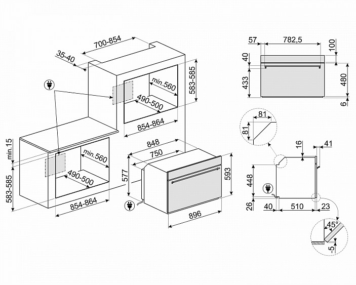 Духовой шкаф SMEG SFP9305WSPX