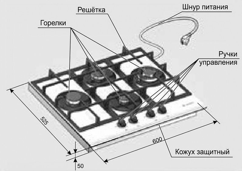 Схема подключения варочной панели korting