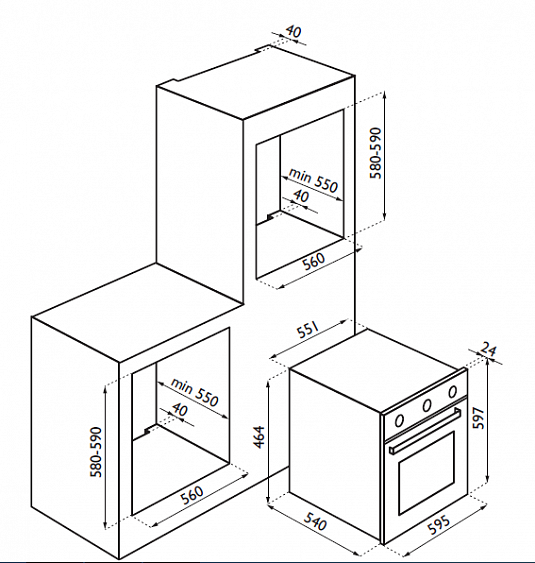 Духовой шкаф ARDESIA hx 020 gb
