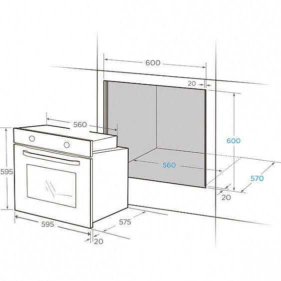 Электрический духовой шкаф midea mo23000gb