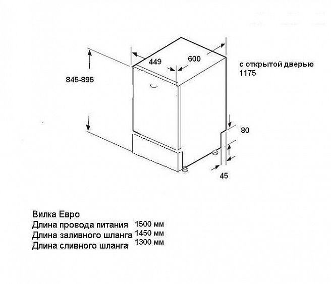 Шкаф для посудомойки 45