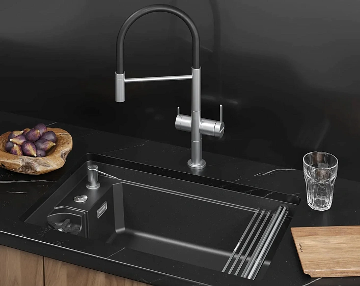 Кухонная мойка GRANULA 7309RU шварц