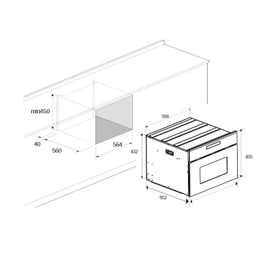 Духовой шкаф MEFERI MEO608BK MICROWAVE