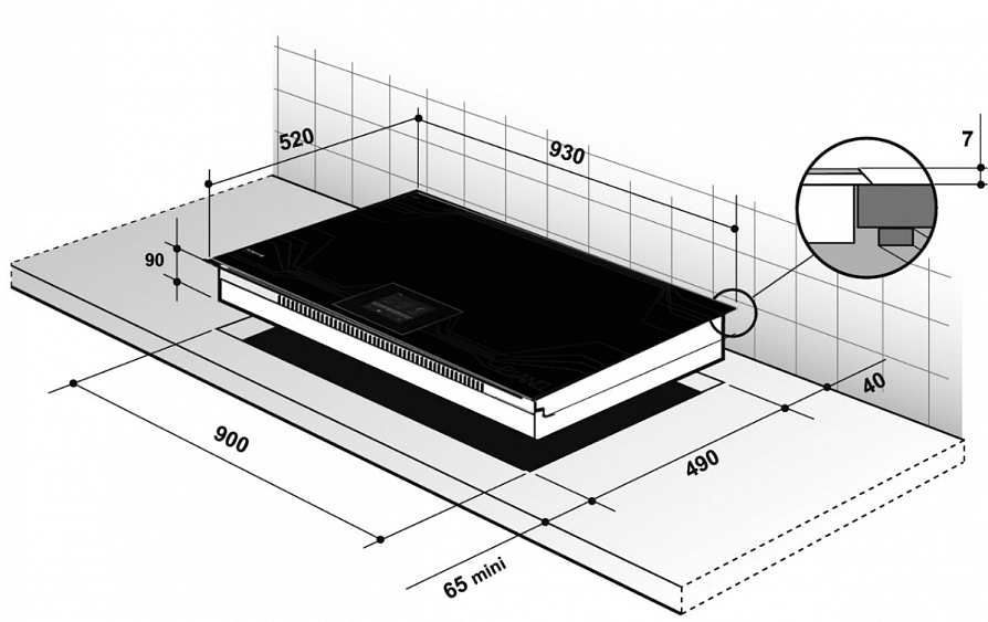 Индукционная варочная панель схема встраивания - 81 фото