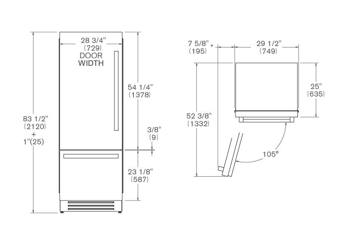Холодильник BERTAZZONI REF755BBRXTT