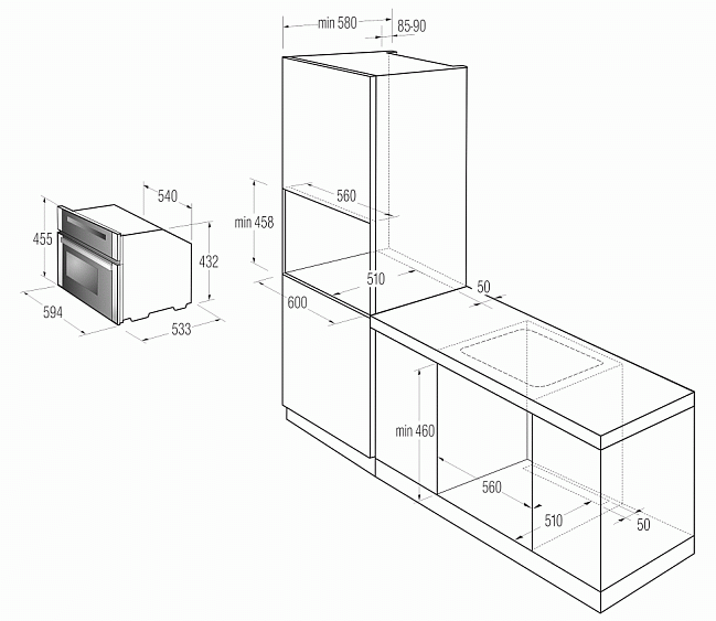 Пароварка встраиваемая GORENJE boc 6322 ax