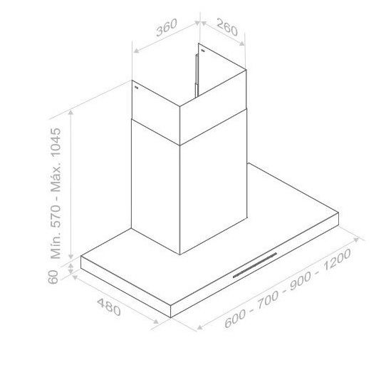 Вытяжка PANDO P-825/120 INOX V.1050 ECO SEC PLUS