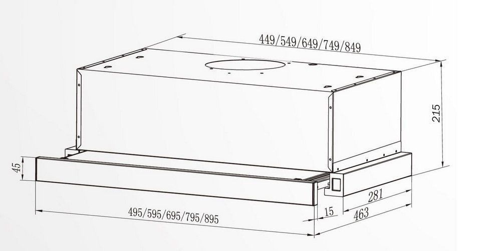 Вытяжка под шкаф DACH Stella 2 60 white glass