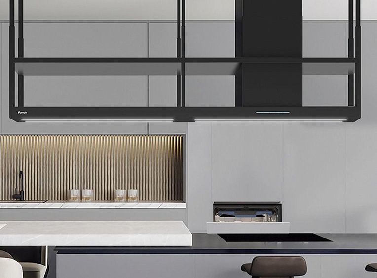 Вытяжка PANDO I-894 DR/90+120 MODULO IZQ. NEGRO MATE V.1250 ECO SEC