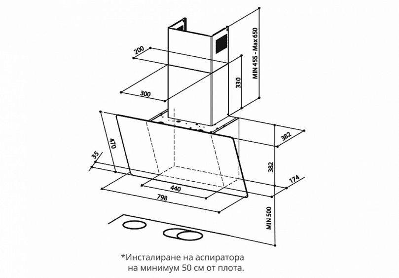 Размеры вытяжек на кухню для газовых плит