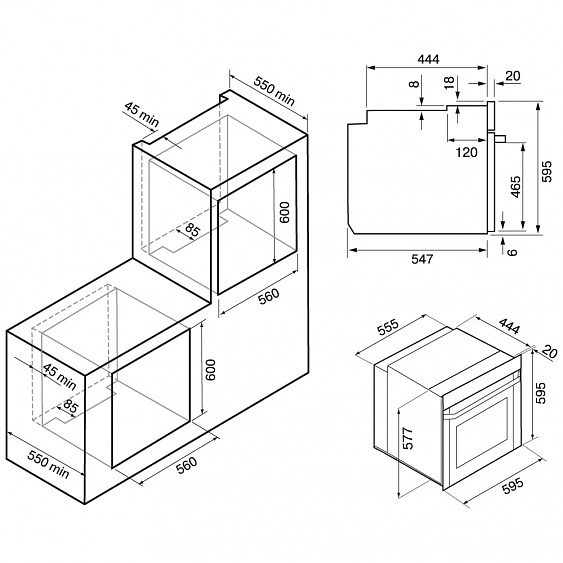 Духовой шкаф KRONA ELEMENT plus 60 BL