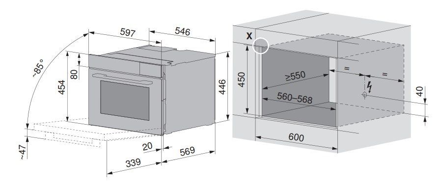 Паровой шкаф V-ZUG CombiSteamer V6000 45M PowerSteam CSM6T-23047 платина