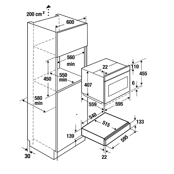 Схема встройки духового шкафа