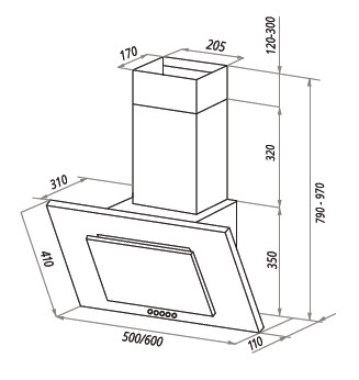 Вытяжка HOMSair BELL 60 ЧЕРНЫЙ