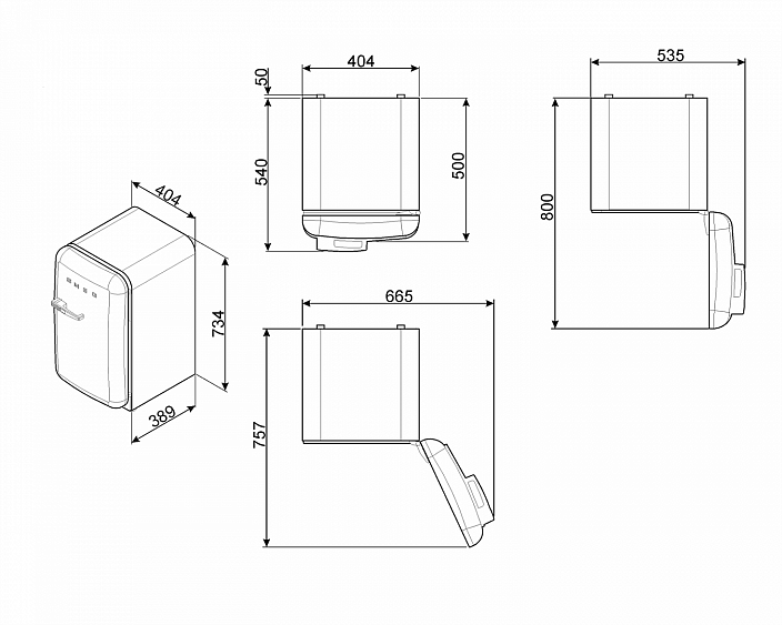 Минибар SMEG FAB5LCR3