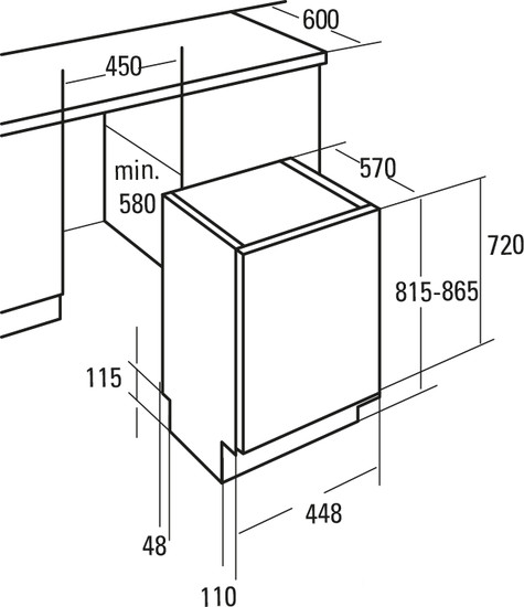 Встраиваемая посудомоечная машина CATA LVI45009