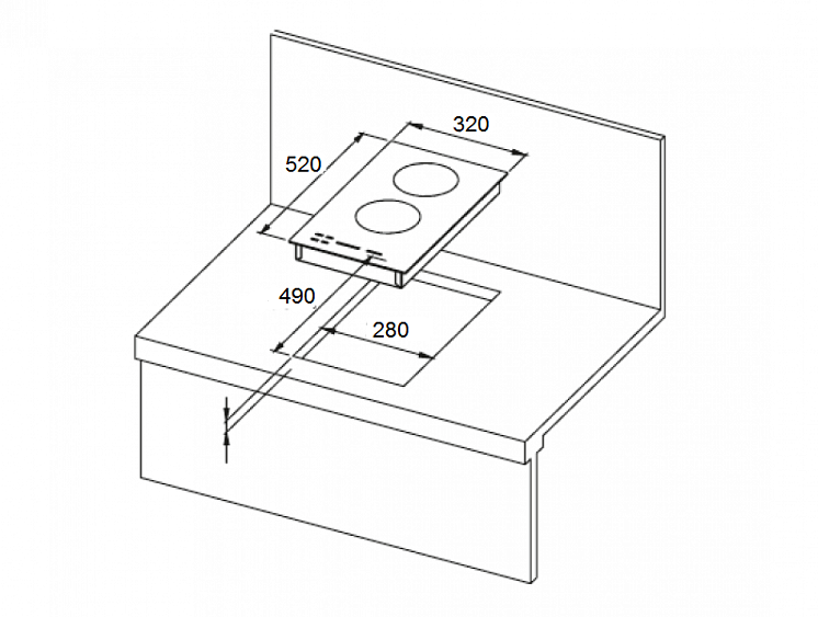 Размеры варочной панели на 2 конфорки электрическая встраиваемая в столешницу