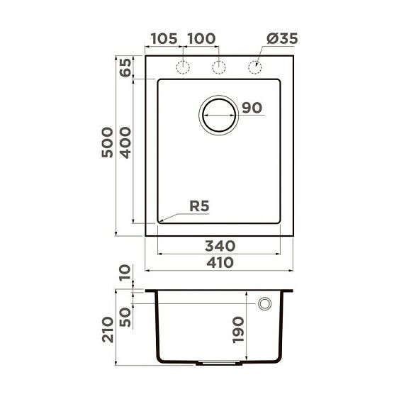 Кухонная мойка OMOIKIRI Bosen 41-ES (4997205)