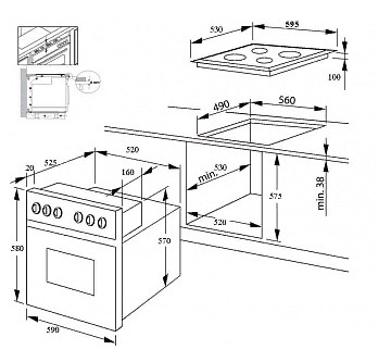Газовый духовой шкаф RICCI RGO-610BL