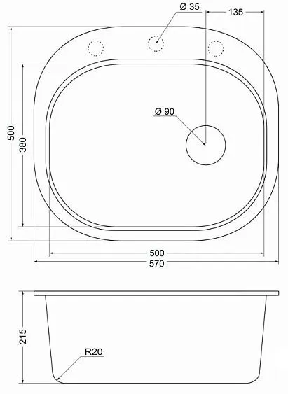 Кухонная мойка EMAR EMQ-1570.C барит