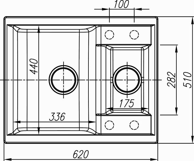 Кухонная мойка DR.GANS Астра (620х510х217) Терра (25.065.D0620.405)