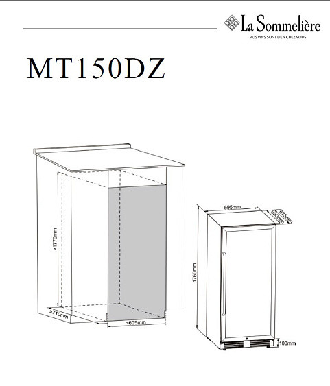Винный шкаф LA SOMMELIERE MT150DZ