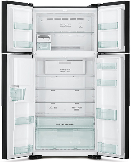 Холодильник HITACHI R-W 662 PU7 GBK черное стекло