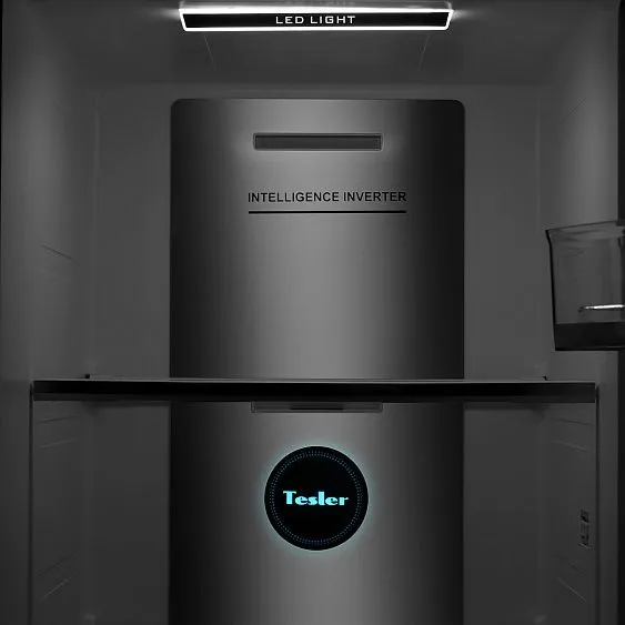 Холодильник TESLER RSD-537BI BLACK GLASS