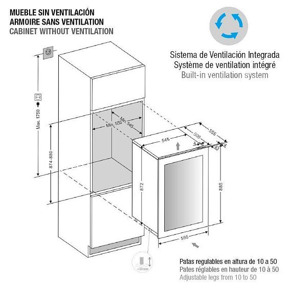 Винный шкаф PANDO PVMAVP 88-45CRR