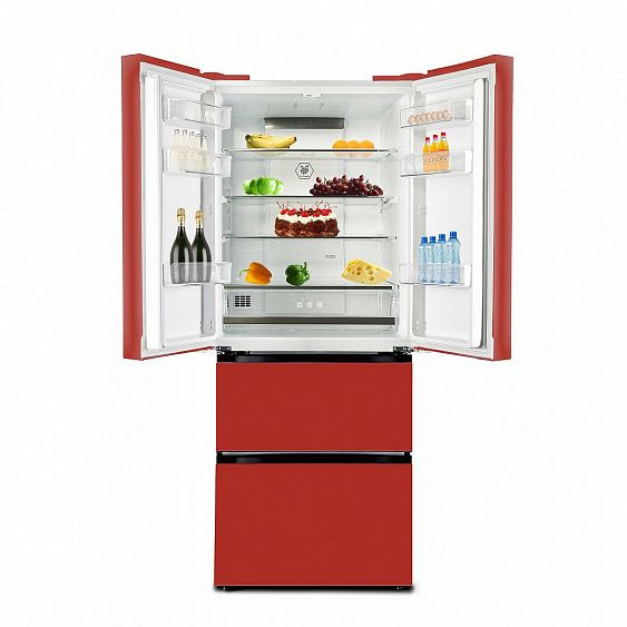 Холодильник TESLER RFD-361I RED GLASS