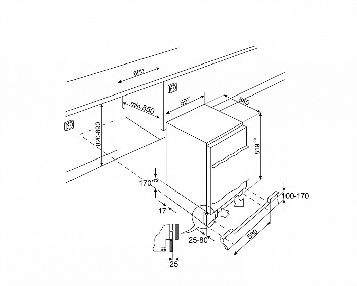 Морозильная камера SMEG U8F082DF1