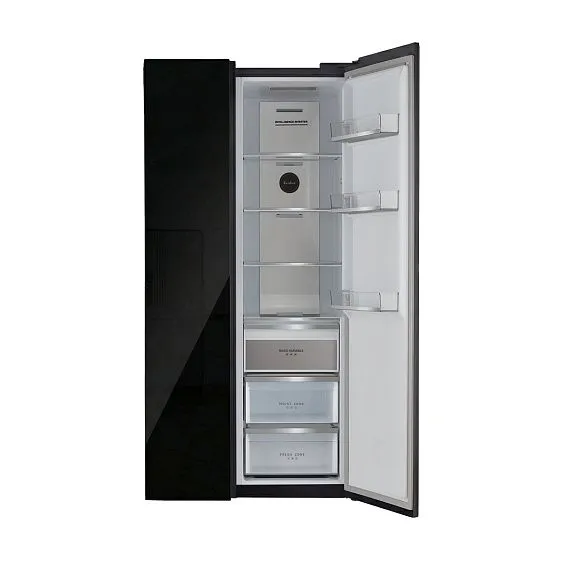 Холодильник TESLER RSD-537BI BLACK GLASS