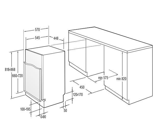 Размер тумбы под посудомоечную машину 45 см встраиваемая