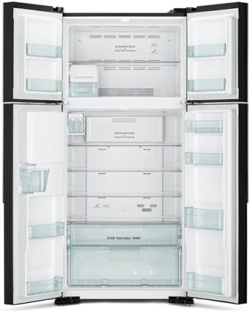 Холодильник HITACHI R-W 662 PU7X GBW коричневое стекло