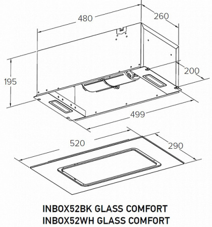 Вытяжка MEFERI INBOX52WH GLASS COMFORT