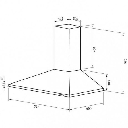 Вытяжка Krona CORNELIA 600 inox PB