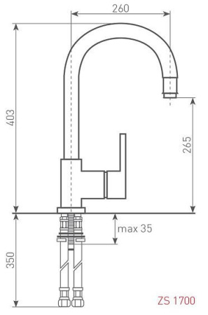 Смеситель Zigmund & Shtain ZS 1700 темная скала