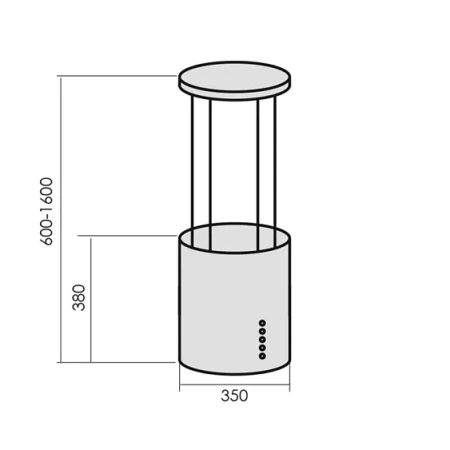 Вытяжка MBS PETUNIA 350 ISLAND INOX